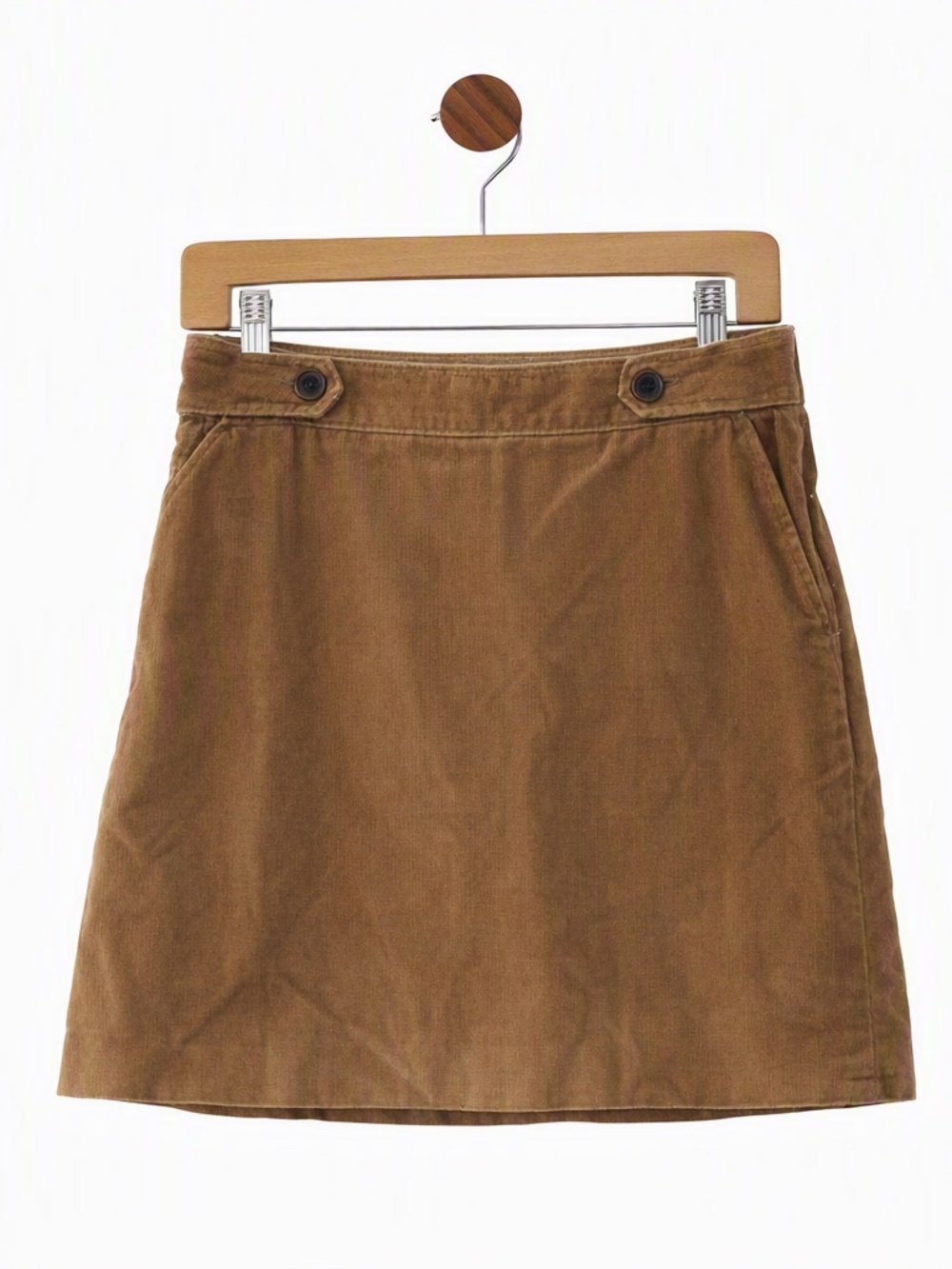 Banana Republic Women's Mini Skirt Brown Above The Knee Corduroy Size 0 Stretch